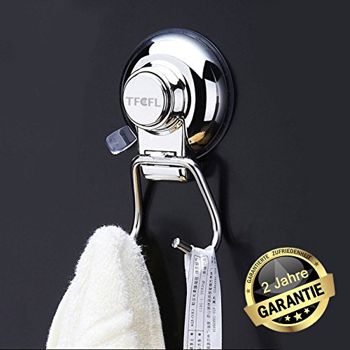 TFCFL Vakuum Saugnapf Haken für Bad Küche Handtuch Hänge-Haken-Bad Handtuch Kleiderhaken Halter Edelstahl