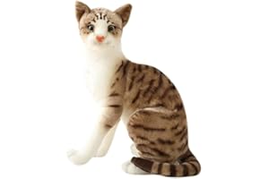 nonotse Giocattoli di peluche Giocattoli morbidi Animali di peluche Gatto Tabby Peluche Animale farcito Vita realistica Come piccoli gatti Simpatici giocattoli di peluche,Gatto Tabby 35 Cm
