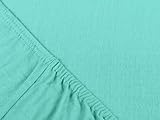 Jersey Spannbetttuch in bewährter Qualität – erhältlich in 16 modernen Farben und 5 verschiedenen Größen, 70 x 140 cm, türkis - 4