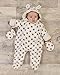 The Essential One - Unisex Spot Fur Baby Pramsuit Snowsuit - Beige White - Newborn - EO222