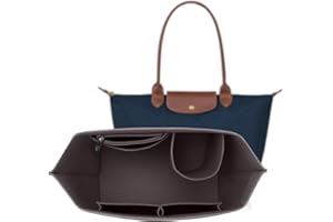 ZOLGINAH Taschen Organizer für Longchamp Le Pliage, Handtaschen Organizer aus Filz, mit Multifunktionalen Taschen Großes Fassungsvermögen Dunkelgrau L