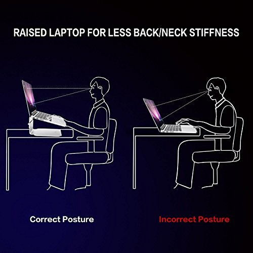 Paragala Ergonomische Einstellbare Laptop Ständer Universal Stilvollen Aluminium Notebook Halter für MacBook Pro Air Stand And Other 10-17 Zoll Laptops (Silver1) - 4