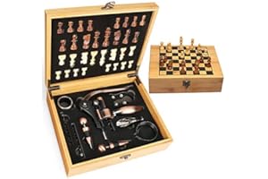 Yobansa Scatola di bambù Set di Accessori per Il Vino, Set di Accessori per Il Vino - Include cavatappi per Vino di Coniglio, Tappo per Vino(0E)