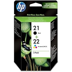 HP 21-22 - Pack de ahorro de 2 cartuchos de tinta Original HP 21 Negro , HP 22 Tricolor para HP DeskJet, HP OfficeJet, HP PSC, HP Fax