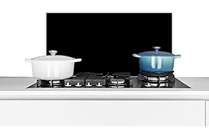 MuchoWow Credence Noir - Motifs - Intérieur - Solide - Noir - Sombre Fond de hotte 70x30 cm Credence Aluminium Plaque INOX de Cuisine