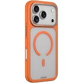YOUNGKIT iPhone 17 Pro Max ile uyumlu Kılıf M-safe Şarj &Ouml;zellikli Youngkit Rock Sand Serisi Kapak Turuncu