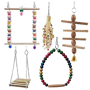Jainsons Pet Products? Bird Swing Hanging Toys for Small and Medium Birds Cockatiels, Parrots with Bell