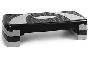 D-Work Stepper Fitness, Plateforme Aérobic, Spécial Cardio Training, Anti-dérapant 78 x 30 cm Hauteur Réglable 10, 15 ou 20 cm
