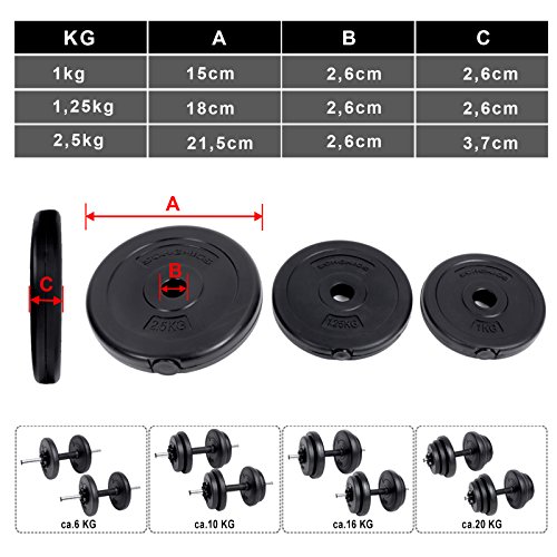 Songmics 2er Set Hanteln Kurzhanteln Hantelscheiben 20 kg, 30 kg, 40 kg - 4