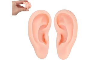 AYNEFY Un Paio di Modelli di Orecchio in Silicone Sinistro e Destro Simulato Modello di Display Dell'orecchio Sinistro e Destro Artificiale Per Display di Orecchini e Modello di (Colore della pelle chiaro)