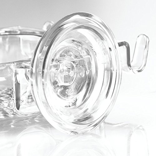 mDesign Duschablage Kunststoff – Stabiler Seifenhalter mit starkem Haftungssystem – Kombi-Duschkorb mit zusätzlichen Zahnbürstenhalter – Farbe: Transparent - 3