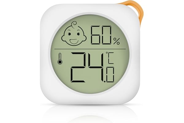 Compact Thermomètre Hygromètre Intérieur Digital, Mini Moniteur De Température Ambiante Et Hygromètre Jauge De Température Et d'Humidité (Blanc)