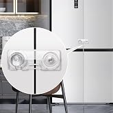 EUDEMON 2 Piezas cerraduras para refrigerador a prueba de ni&ntilde;os, cerradura para puerta de nevera francesa de seguridad para b