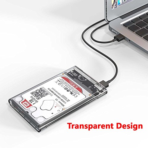2.5 Festplattengehäuse/Case USB 3.0 Gehäuse Festplatte 2 5 Zoll SATA HDD and SSD, Tool-free Klar/Clear (include 1pcs enclosure only, without hard drive) - 4