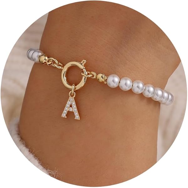 TINGN Damen Armband Gold Mit Buchstaben | 14K Vergoldet, Verstellbar | Personalisiertes Schmuck Geschenk