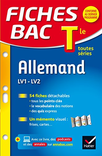 Download Fiches bac Allemand Tle (LV1 & LV2): fiches de révision - Terminale toutes séries