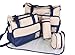 5pcs Baby Nappy Changing Bags Set in Dark Blue