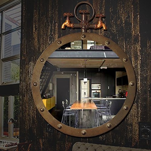 YANZHEN Retro Walled Badezimmer mit Make-up-Spiegel Industrial Wind Wasserhahn Spiegel Eisen Dekorative Anhänger Kreative Home Beauty Mirror Großes Muttertagsgeschenk