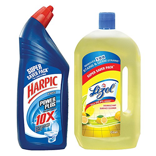 Lizol Disinfectant Floor Cleaner - 975 ml (Citrus) with Harpic Powerplus Original - 1 L RS.159 (49.00% Off) - Amazon Lizol Disinfectant Floor Cleaner - 975 ml (Citrus) with Harpic Powerplus Original - 1 L RS.159 (49.00% Off) - Amazon