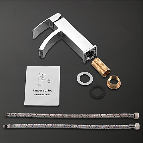 Homelody Chrom Wasserfall Armatur Bad Wasserhahn Einhebel Mischbatterie Badarmatur Waschtischarmatur Waschbeckenarmatur Einhebelmischer Waschtischbatterie für badzimmer - 7