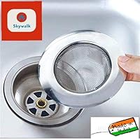 Skywalk Stainless Steel Strainer Kitchen Drain Basin Basket Filter Stopper Drainer Sink Jali, 9 cm