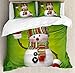 Produktbild CHI Schneemann Bettbezug Set King Size, 3D traditionelles Maskottchen, Kuscheligform Top Qualität 3 Teiligen Bettbezug mit 2 Kissenbezüge, Weiß Grün Rot