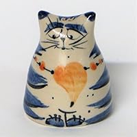 Salzkatze Salz&Pfefferstreuer Keramik - getöpfert - in kobalt blau