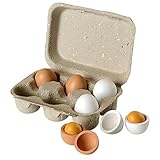Eierbox mit 6 Holzeiern Beluga Spielwaren 70827 - Eierset mit Holzeiern, 6er Pack