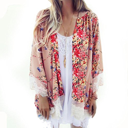 Preisvergleich Produktbild Xinan Damen Cardigan Gedruckt Chiffon Schal Kimono Cover up (S, )