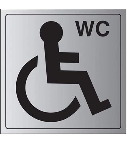 Cartello WC Uomo Vsafety 71047 In Plastica Rigida, Quadrato 20x20 Cm, Nero, Segnaletica Interni