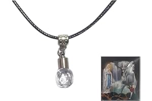 LAZZARO ITALY Acqua Santa di Lourdes - Ciondolo Ampollina in vetro con collana - Altezza ciondolo: cm 3,7