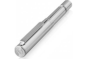 Scriveiner Rollerball Silver Chrome EDC Luxury pen Heavy Pocket Pen with Chrome Finish Nice Writing Gift for Men and Women Refill Office Set