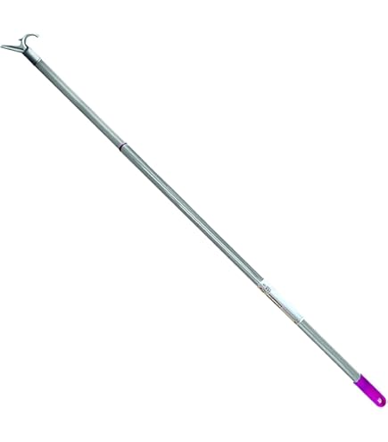 Asta Appendini Telescopica In Acciaio Inox - Forchetta Per Armadio Estensibile 41-63 Cm - Manico Antiscivolo, Leggera - Gancio Per Vestiti