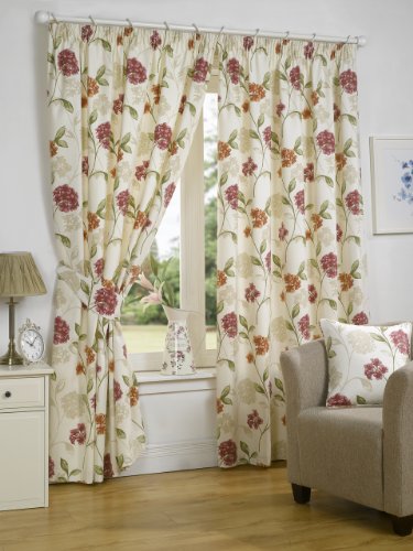 Hamilton McBride Bouquet Pink Fully Lined Readymade Curtain Pair 66x72in(167x182cm)