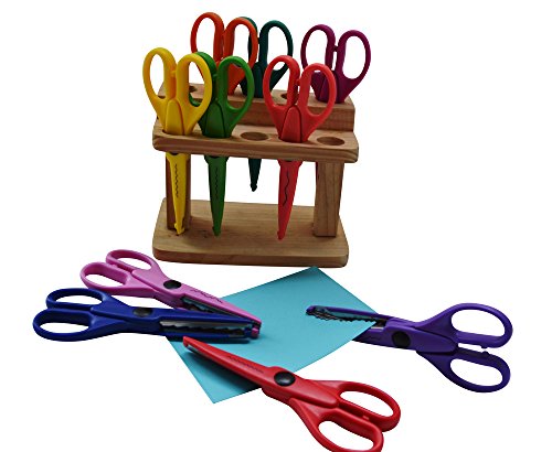 Jumbo DIY Bastelscheren-Set, 10-tlg. im Holzständer – mit 10 verschiedenen Schnittmustern! - 4