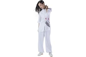 KSUA Tenue de Tai Chi pour Femmes Uniforme d'arts Martiaux Kung Fu Chinois Vêtements Vêtements de Coton Wing Chun