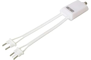 Adaptateur CEI Sat-Fox 240/300 ohm vers 75 ohm - Pour vieilles radios - UKW/FM 240 ohm - blanc