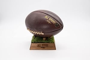 ALL SPORT VINTAGE - Ballon De Football Américain - 2 Types Socles Disponibles - Cuir De Vachette - Cousu Main - Marque Française