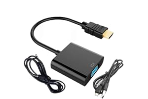 pjp electronics 1080P HDMI Male to VGA Female Video Converter Adapter Cable for PC DVD HDTV Black