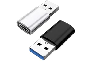 AIFHDAUF 2 Pack Adaptateur USB vers USB C,Chargeur convertisseur Type C Femelle USB A mâle pour Apple Watch 7 8 9,iPhone 11 12 13 14 15 Pro Max,AirPods,iPad 10 Air 4 5 Mini 6