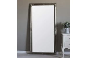 Barcelona Trading Churchill CHAMPAGNE SILVER Large Shabby Chic antique Full Length leaner Floor Mirror 63"x29", Wood