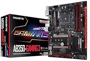 GIGABYTE GA-AB350-Gaming 3 Mainboard (ATX AM4 4x DDR4 M2 S-ATA USB 2.0 USB 3.0 USB 3.1 HDMI DVI-D) schwarz/rot
