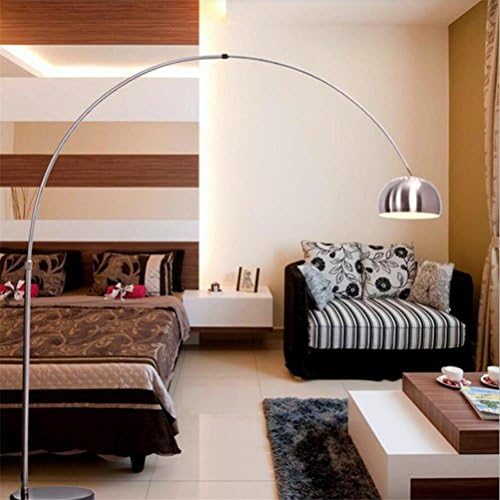 WQRTT® Floor Lamp Retro Style Silver Balck Marble Base Style Arc Floor Standing Lamp , A