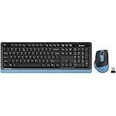 A4 TECH FG1035 Q Turkish FN-Multiedya Keyboard+ Optical Mouse Wireless Keyboard Mouse SET (Black-Blue)