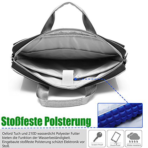CoolBELL 15 6 Zoll Laptop Tasche Nylon Schultertasche mehrfach Abteil Messenger Bag Handtasche Tablet Aktentasche f  r Laptop   Tablet   Macbook Schwa