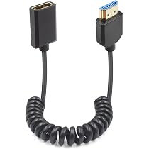 Duttek Hdmi a Hdmi 2.1 cavo a spirale da 1.2 m, cavo HDMI sottile estremo Hdmi 2.1, supporta 8K@60Hz, compatibile con Dolby Vision