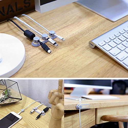 Organizador de cable  Cable Clips magn  ticos  gesti  n de cables para escritorio  Pack 3 hebillas para cables color amarillo