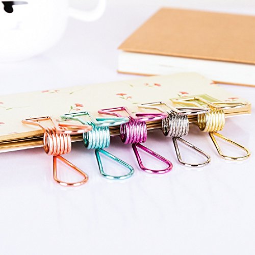 Conjunto de 10  papel Binder Clips Hollow creativo colorido soporte para rollo de papel suministros de oficina 5  colores  tama  o mediano 