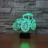 3D Traktor Glühen LED Lampe 7 Farben erstaunliche optische Täuschung Art Skulptur Ferneinstellung Lichter produziert einzigartige Lichteffekte und 3D-Visualisierung für Home Decor-kreative Geschenk - 3