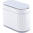 ELPHECO Mini Desktop Trash Bin Small Trash Can with Lid, 5 Litres Desktop Motion Sensor Trash Can, 1.3 Gallon Waterproof Countertop Trash Can, Small Plastic Trash Can for Desk, Bedroom Grey